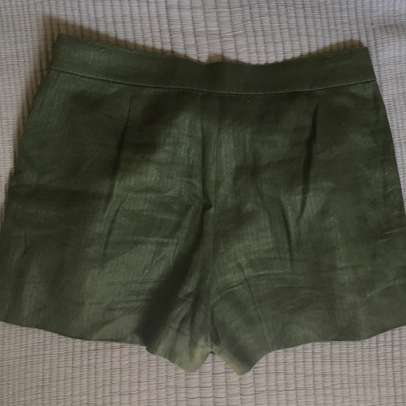 🍏J.Crew linen crossover skirt/skort olive green - Picture 5 of 7